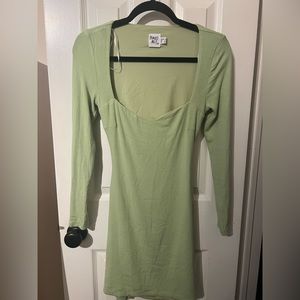PrincessPolly bodycon light green mini dress.